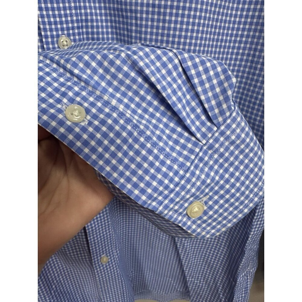 Ralph Lauren Classic Fit Performance Button Down Shirt Size Large Blue White - Picture 4 of 8